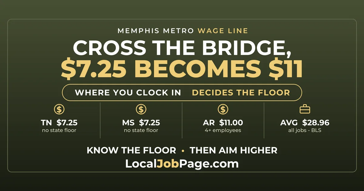 Memphis Minimum Wage 2026: Cross the Bridge and the Floor Jumps to $11